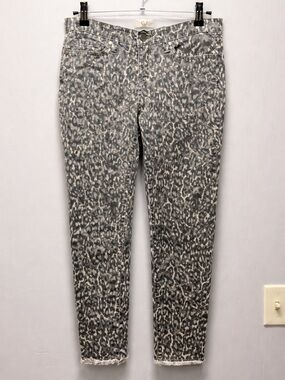 easel Grey Leopard Print Skinny Jeans